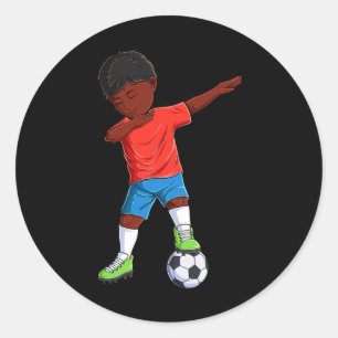 Dabbing Soccer Boy Footll Player Footller Dab Socc Classic Round Sticker