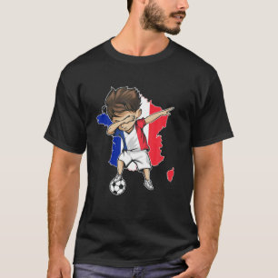 Dabbing Soccer Boy France Jersey - France Map Flag T-Shirt