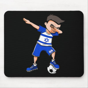 Dabbing Soccer Boy - Israel Jersey Israeli Footll Mouse Pad