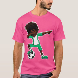Dabbing Soccer Boy Nigeria Nigerian Flag Jersey Da T-Shirt