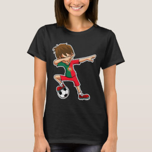 Dabbing Soccer Boy Portugal Jersey Portuguese Kids T-Shirt