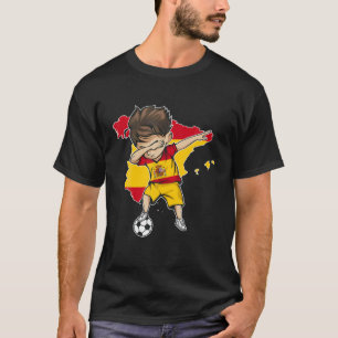 Dabbing Soccer Boy Spain Jersey - Spain Map Flag T-Shirt