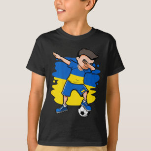 Dabbing Soccer Boy Ukraine Jersey Ukrainian Footll T-Shirt
