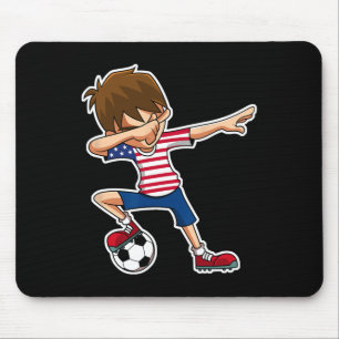 Dabbing Soccer Boy Usa Shirt United States Boys Yo Mouse Pad