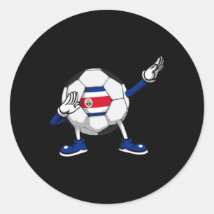 Dabbing Soccer Costa Rica Jersey Costa Rican Footl Classic Round Sticker