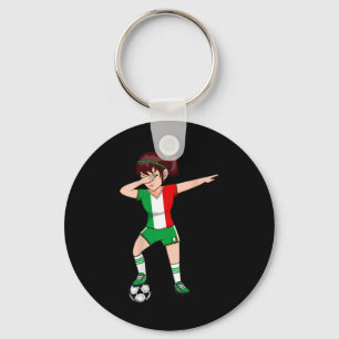 Dabbing Soccer Girl Italy Jersey Italian Footll Fa Keychain