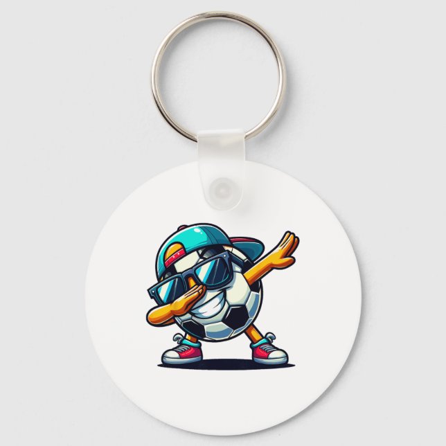 Dabbing Soccer Ll Player  Keychain (Front)