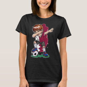 Dabbing Soccer Team Fan Qatar Qataris Flag Men Bo T-Shirt