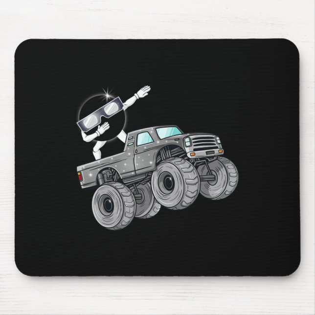 Dabbing Solar Eclipse Monster Truck Fun Boys Kids  Mouse Pad (Front)