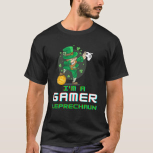 Dabbing St Paddy's Day Video Gaming Leprechaun Gre T-Shirt