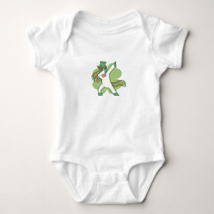 Dabbing St. Patricks Unicorn Baby Bodysuit