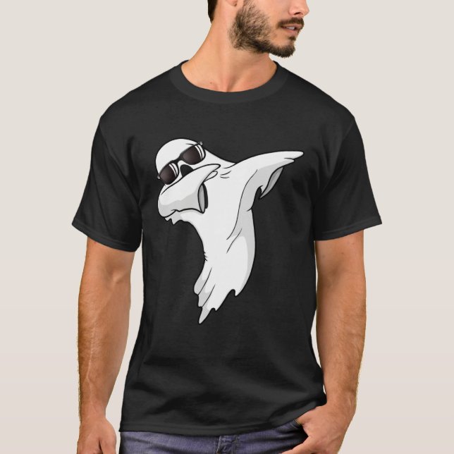 Dabbing Sunglasses Ghost Halloween Holiday Costume T-Shirt (Front)