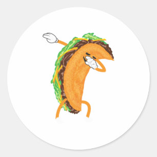 Dabbing Taco Cute Taco Cinco De Mayo Addict Classic Round Sticker