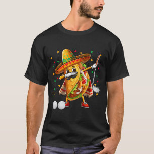 Dabbing Taco Playing Golf Cinco De Mayo Player Mex T-Shirt
