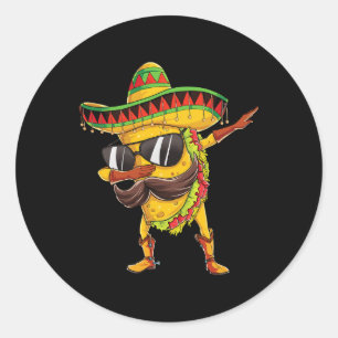 Dabbing Taco T Shirt Cinco De Mayo Kids Boys Men W Classic Round Sticker