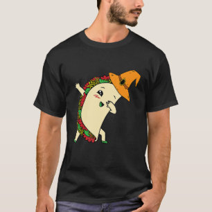 Dabbing Taco Witch Hat Lazy Halloween Costume Mexi T-Shirt