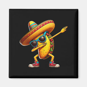 Dabbing Tacos Bruh Cinco De Mayo Fiesta Mexican Bo Magnet