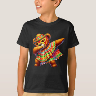 Dabbing Teddy Bear Lucha Libre Cinco De Mayo Mexic T-Shirt