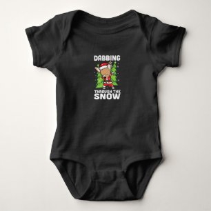 Dabbing Through Snow Chihuahua Christmas Dog Baby Bodysuit