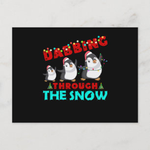 Dabbing Through The Snow Announcement Postcard