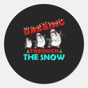 Dabbing Through The Snow Classic Round Sticker