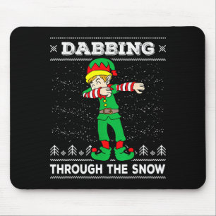Dabbing Through The Snow Elf Dab Ugly Christmas Sw Mouse Pad
