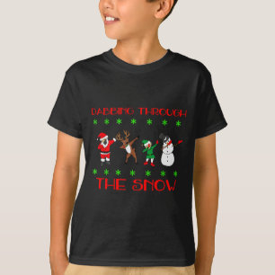 Dabbing Through The Snow Funny Christmas Design  T-Shirt