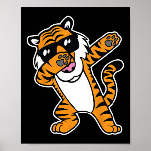 Dabbing Tiger Funny Cool Dancing Big Cat Dab Shirt Poster