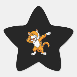 Dabbing Tiger Squad  Football Mascot Funny Dab Star Sticker