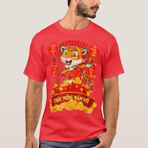 Dabbing Tiger Vietnamese Tet 2022 Chuc Mung Nam Mo T-Shirt