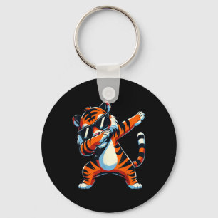 Dabbing Tiger With Sungles Tiger Animal Keychain