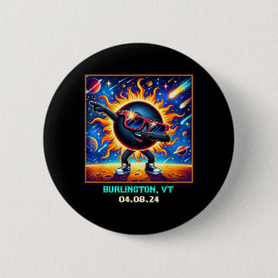 Dabbing Total Solar Eclipse Burlington Vermont 2 Inch Round Button