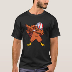 Dabbing Turkey Football Player Thanksgiving Boys M T-Shirt
