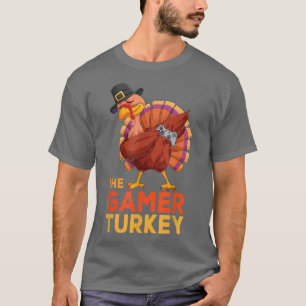 Dabbing Turkey Gamer Thanksgiving Gaming Kids Boys T-Shirt