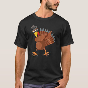 Dabbing Turkey  Thanksgiving Boys Kids Men Turkey  T-Shirt