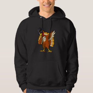 Dabbing Turkey Thanksgiving Day Pilgrim Boys Kids Hoodie