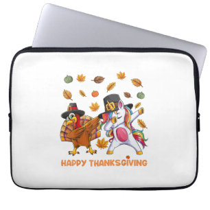 dabbing Turkey Unicorn Thanksgiving For Girls Pilg Laptop Sleeve