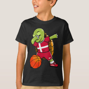 Dabbing Turtle Denmark Jersey Danish Sketll Lovers T-Shirt
