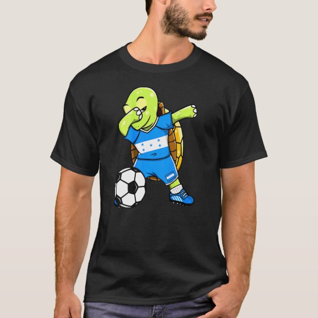 Dabbing Turtle Honduras Soccer Fans Jersey Hondura T-Shirt (Front)