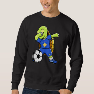 Dabbing Turtle Kosovo Soccer Fans Jersey Kosovar F Sweatshirt