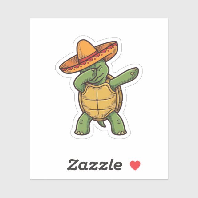 Dabbing Turtle Sombrero Vintage Vector Design_1 (Sheet)