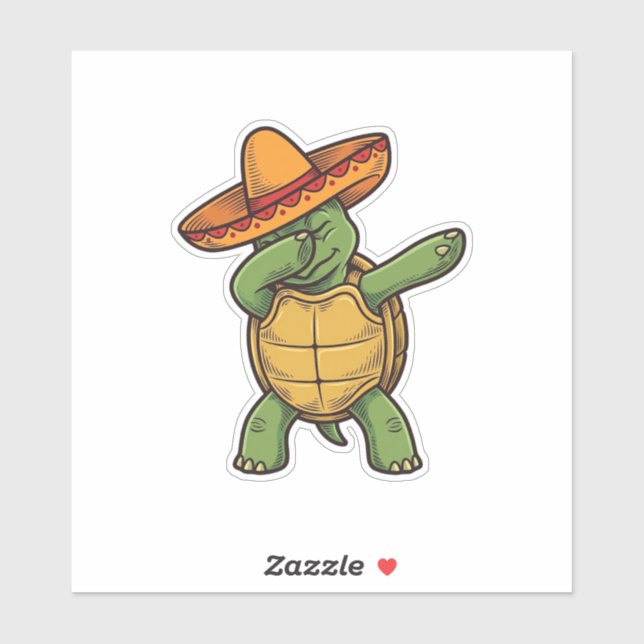 Dabbing Turtle Sombrero Vintage Vector Design_1 (Sheet)