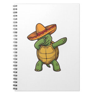 Dabbing Turtle Sombrero Vintage Vector Design_1 Notebook
