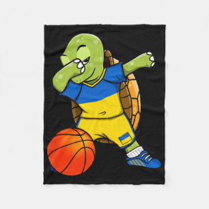 Dabbing Turtle Ukraine Jersey Ukrainian Sketll Fan Fleece Blanket
