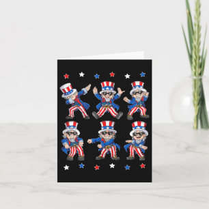 Dabbing Uncle Sam 4th Of July Boys Girls Kids Danc Card