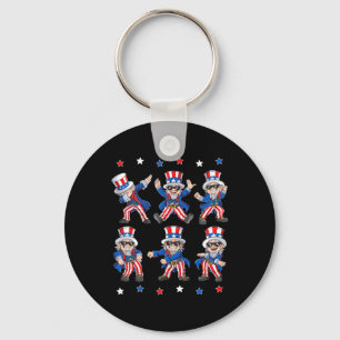 Dabbing Uncle Sam 4th Of July Boys Girls Kids Danc Keychain