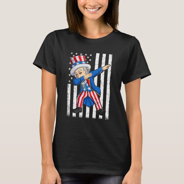 Dabbing Uncle Sam  4th of July Men Kids Boys T-Shirt (Front)