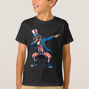 Dabbing Uncle Sam Funny 4th Of July Patriotic Boys T-Shirt