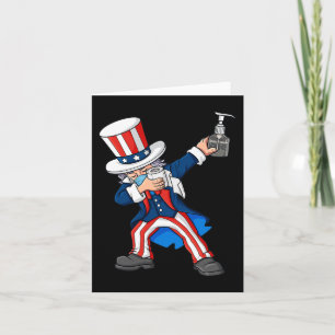 Dabbing Uncle Sam In A Mask 4th Of July Dab Fun Bo Card