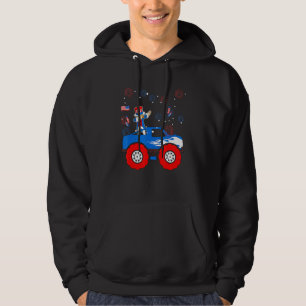 Dabbing Uncle Sam Riding Monster Truck 4th Of July Hoodie